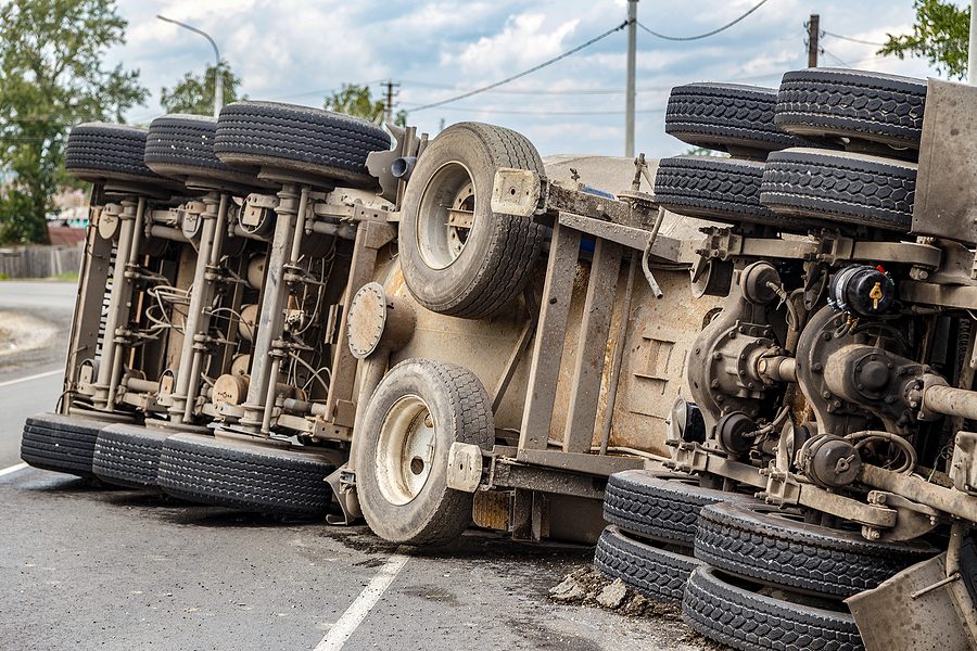 overturned semi truck