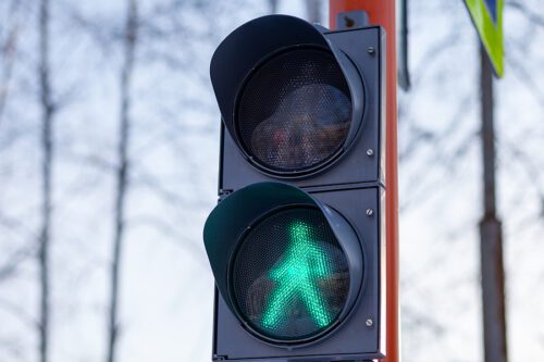green light on a pedestrian traffic light