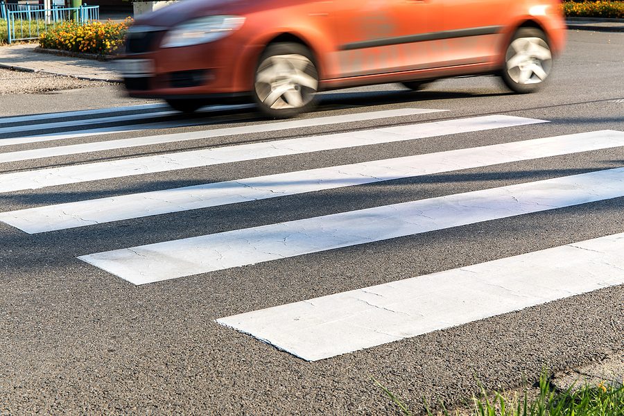 Car driving too fast through a crosswalk in napoleon OH