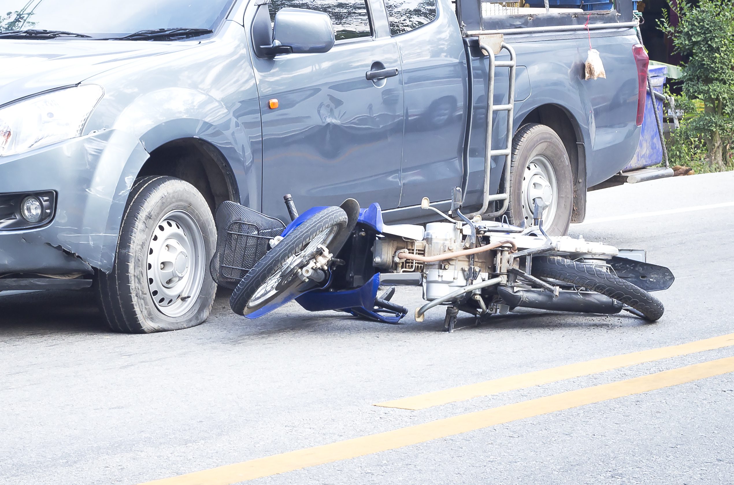 A motorcycle accident caused by a truck in Fremont, Ohio